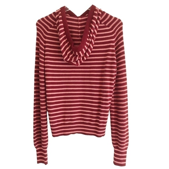 Style & Co Striped Hoodie Sweater Thumb Holes Small - Picture 4 of 9